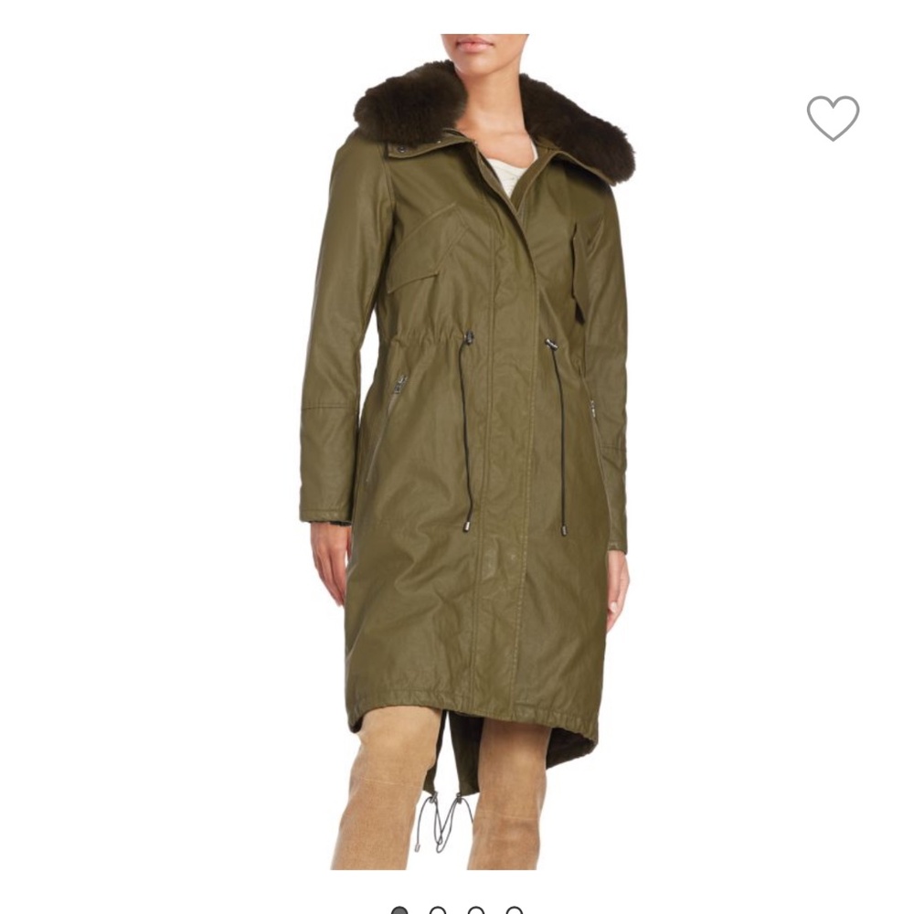 Alex and Olivia Quinton Fox Fur-Trim Parka